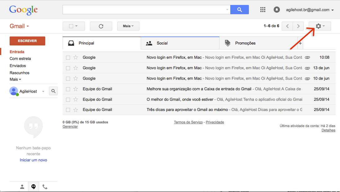 Receber e-mails no Gmail (POP3) - AgileHost